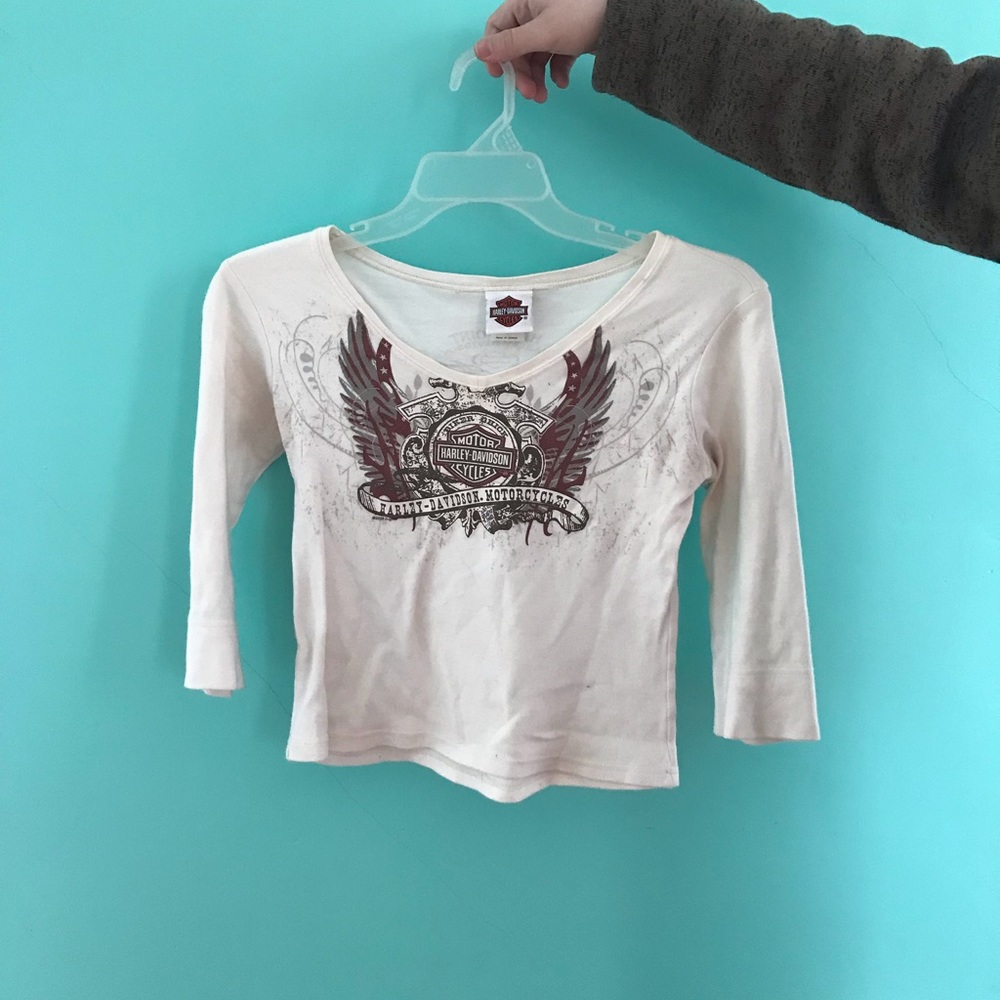Harley Davidson crop top half sleeve